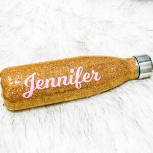 gold glitter water bottle