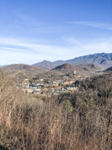 town of Gatlinburg from above