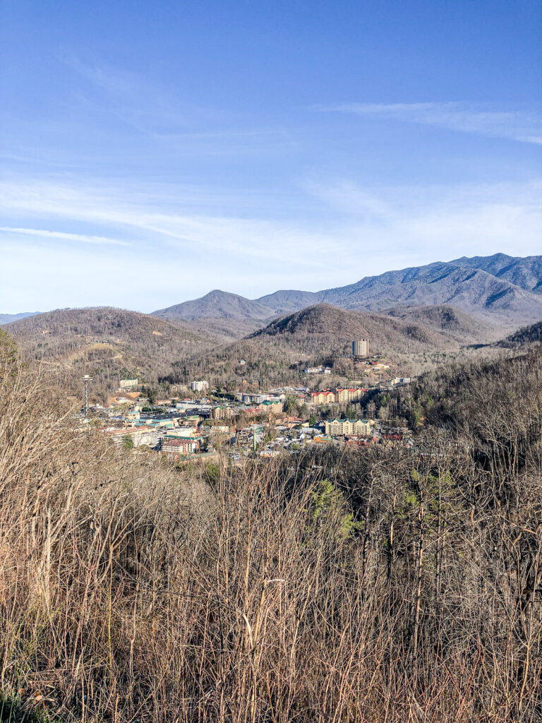 town of Gatlinburg from above
