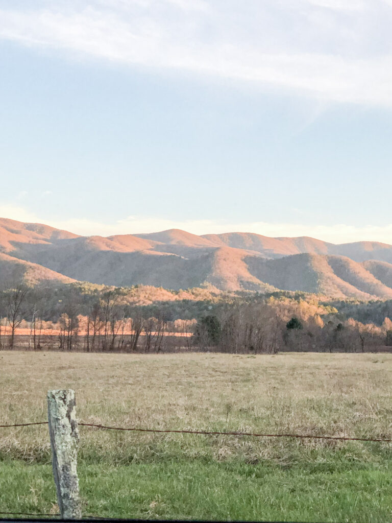 mountains in sunset