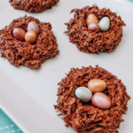 chocolate next with chocolate eggs inside