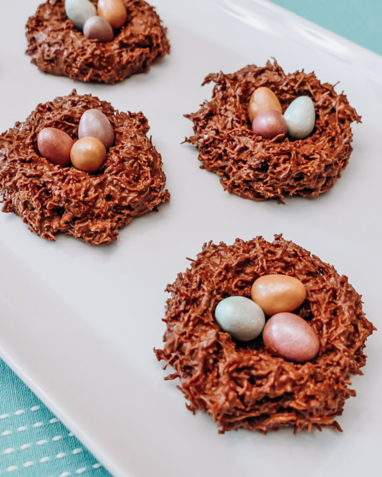chocolate next with chocolate eggs inside