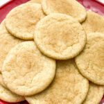 snickerdoodle cookie on a red plate