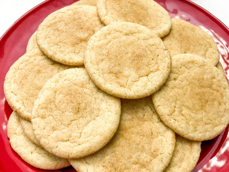 snickerdoodle cookie on a red plate